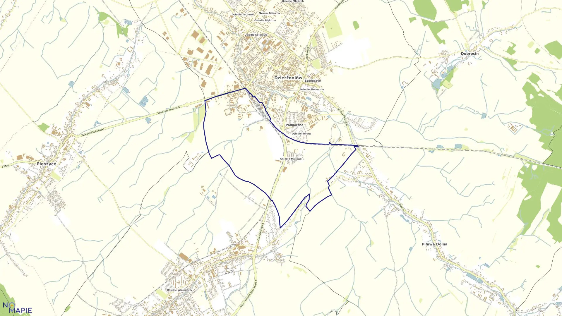 Mapa obrębu ZATORZE w mieście Dzierżoniów